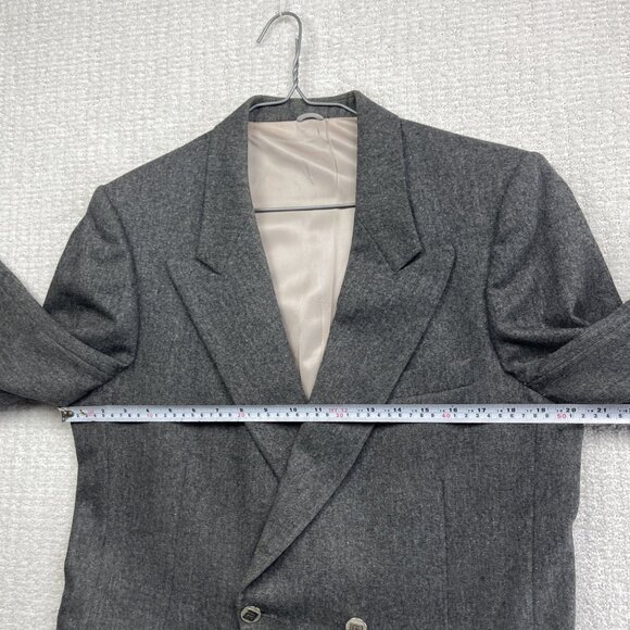 Pierre Balmain Gray Wool Double Breasted Sport Coat Blazer Men’s Sz 40R Classic - Picture 12 of 16
